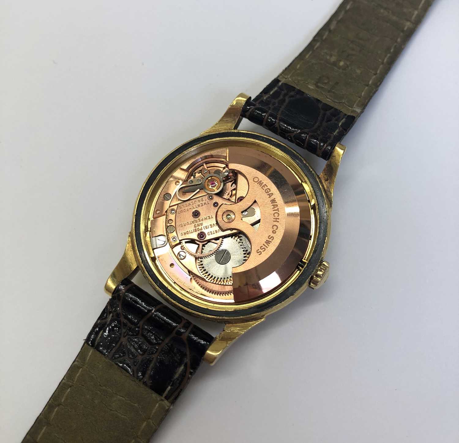 A 'Constellation' automatic wristwatch by Omega, the circular gilt dial with black baton markers, - Image 10 of 12