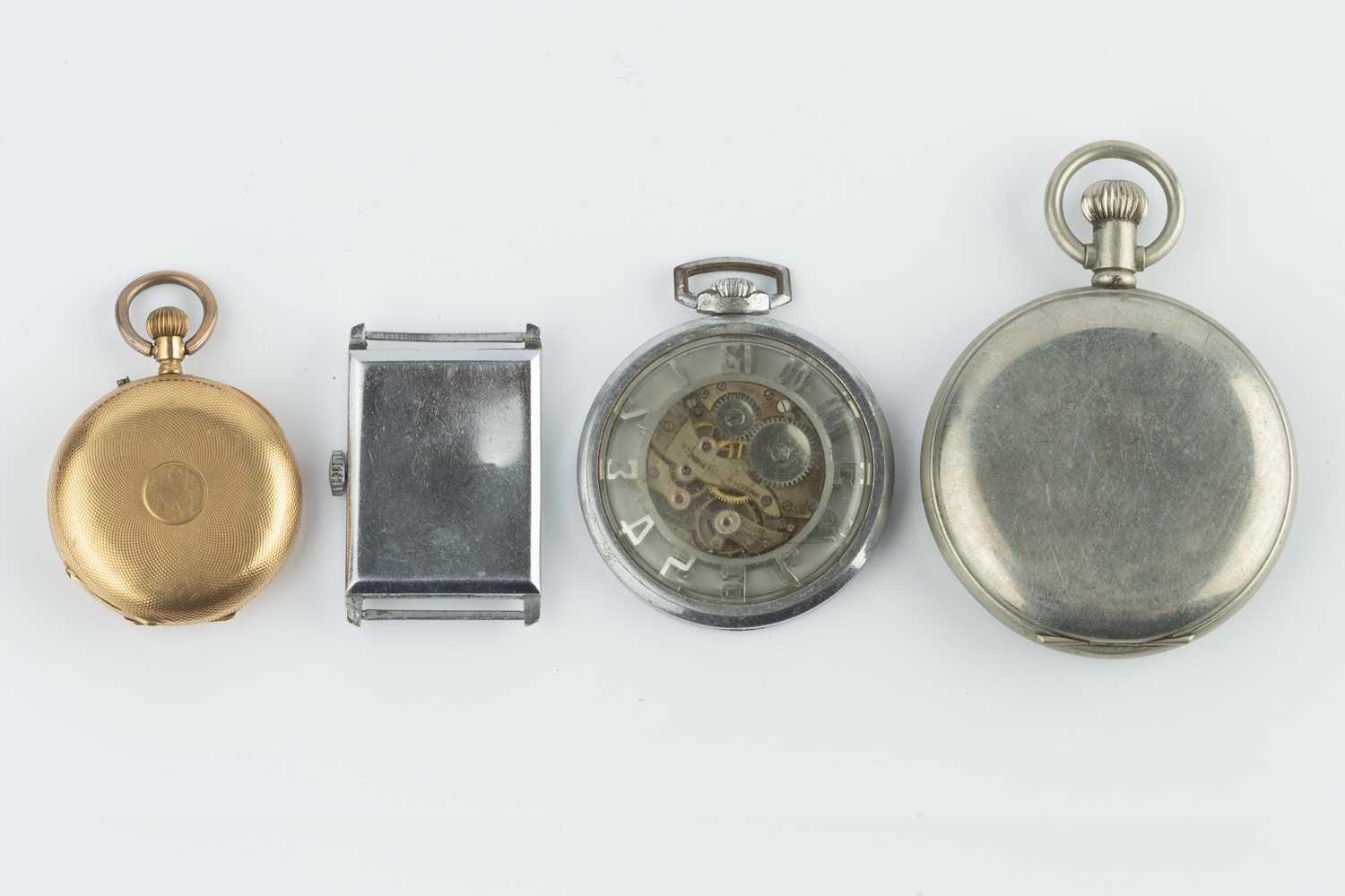 A collection of watches, comprising a half hunter fob watch, to a keyless wind movement, the - Image 2 of 4