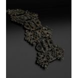 A 19th century Berlin ironwork panel bracelet, designed as a series of alternating foliate and