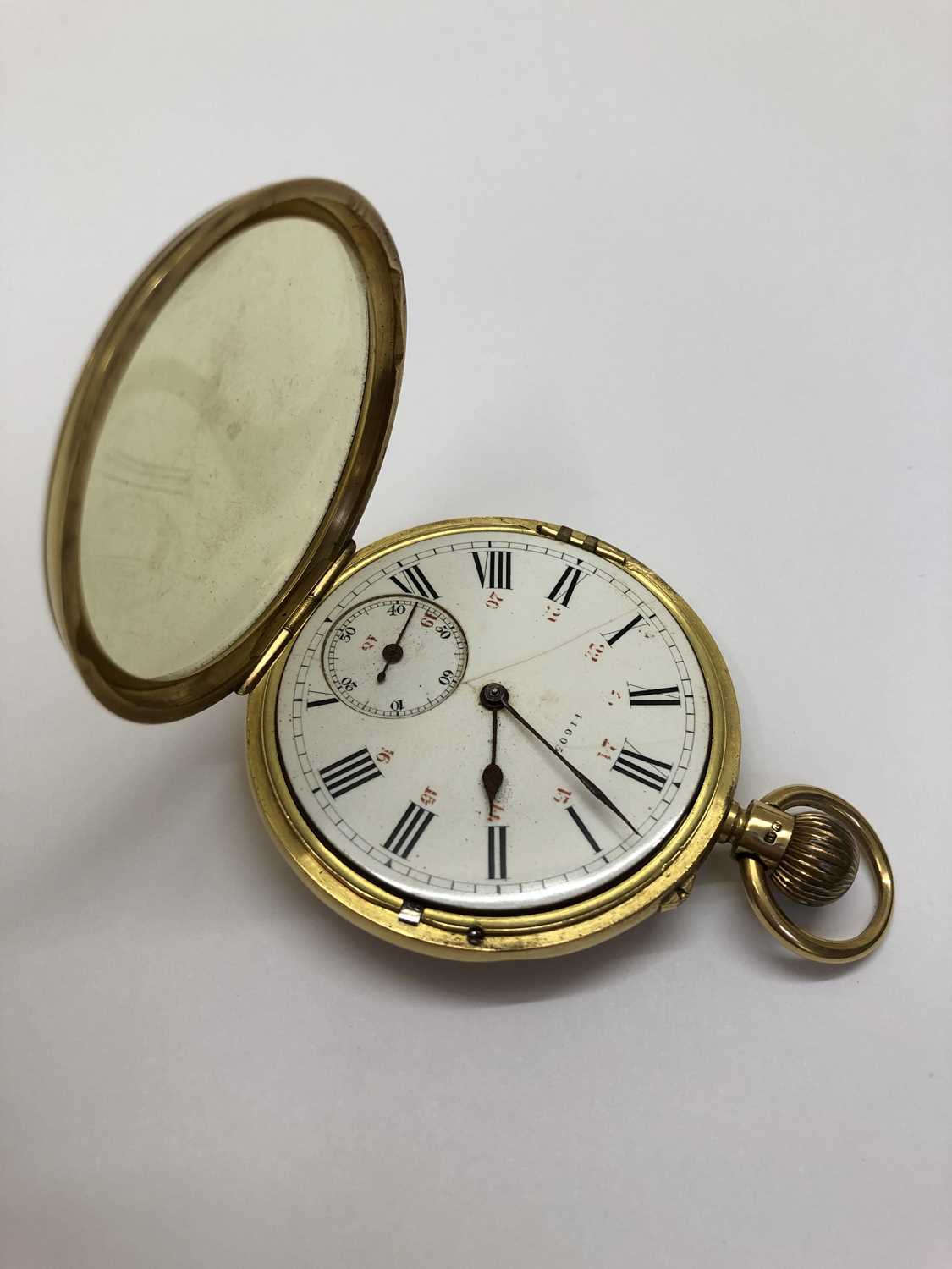 A late Victorian 18ct gold open face pocket watch, the white dial with Roman numerals and subsidiary - Image 4 of 7