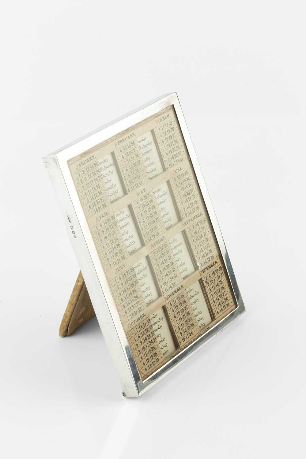 A silver rectangular easel back perpetual calendar, by John Collard Vickery, London 1928, containing - Image 2 of 2