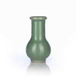 Celadon small vase Chinese, 17th/18th Century with slightly elongated neck, and bulbous body,