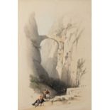 After David Roberts (1796-1864) 'Ravine leading to Petra' lithograph, unsigned, 34cm x 23cm