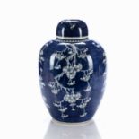 Large blue and white ginger jar Chinese, 19th Century with blossom decoration, 39cm highCondition