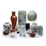 Group of pieces Chinese and Japanese to include two Yixing miniature teapots, two dehua miniature