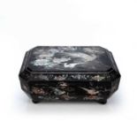 Lacquer work box Japanese, 19th Century with fitted interior, and decorated with birds and