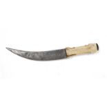 Persian dagger (jambiya) Iran, 19th/20th Century curved watered steel blade engraved with