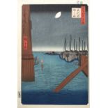 Utagawa 'Ando' Hiroshige (1797-1858) 'Tsukudajima from Etai Bridge from the series of One Hundred