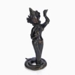 Bronze figure of a female form Nāga ( Nagini) Tibetan or Nepalese, 18th Century depicted with one