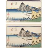 Utagawa 'Ando' Hiroshige (1797-1858) 'View of Imaki Point from Maizaka' Japanese woodblock print,