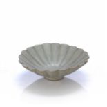 Chrysanthemum form shaped dish Chinese with a ribbed design around the edges, 15cm acrossCondition