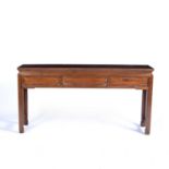 Hardwood altar table Chinese carved in the Ming style, 165cm long x 39.5cm deep x 84cm highCondition