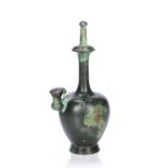 Water bottle (Kundika) Korean, Goryeo dynasty (918–1392) with deep green patina, 21cm high Note: a