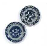 Two blue and white porcelain Ko-Sometsuke dishes Chinese, Tianqi, 17th Century each painted with