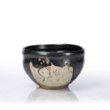 Black Oribe Tea Bowl Japanese, 18th/19th Century decorated in chawan, probably from the Mino