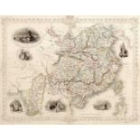 Rapkin(J) China and Burmah, map published by J and F Tallis, circa 1850, 26cm x 35cm, two maps of