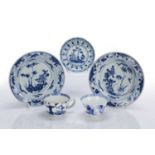 Small group of blue and white porcelain Chinese, 18th/19th Century to include two shallow bowls,16.