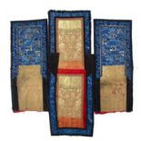 Four various skirt panels Chinese with fine embroidered panels, and bordersCondition report: Overall