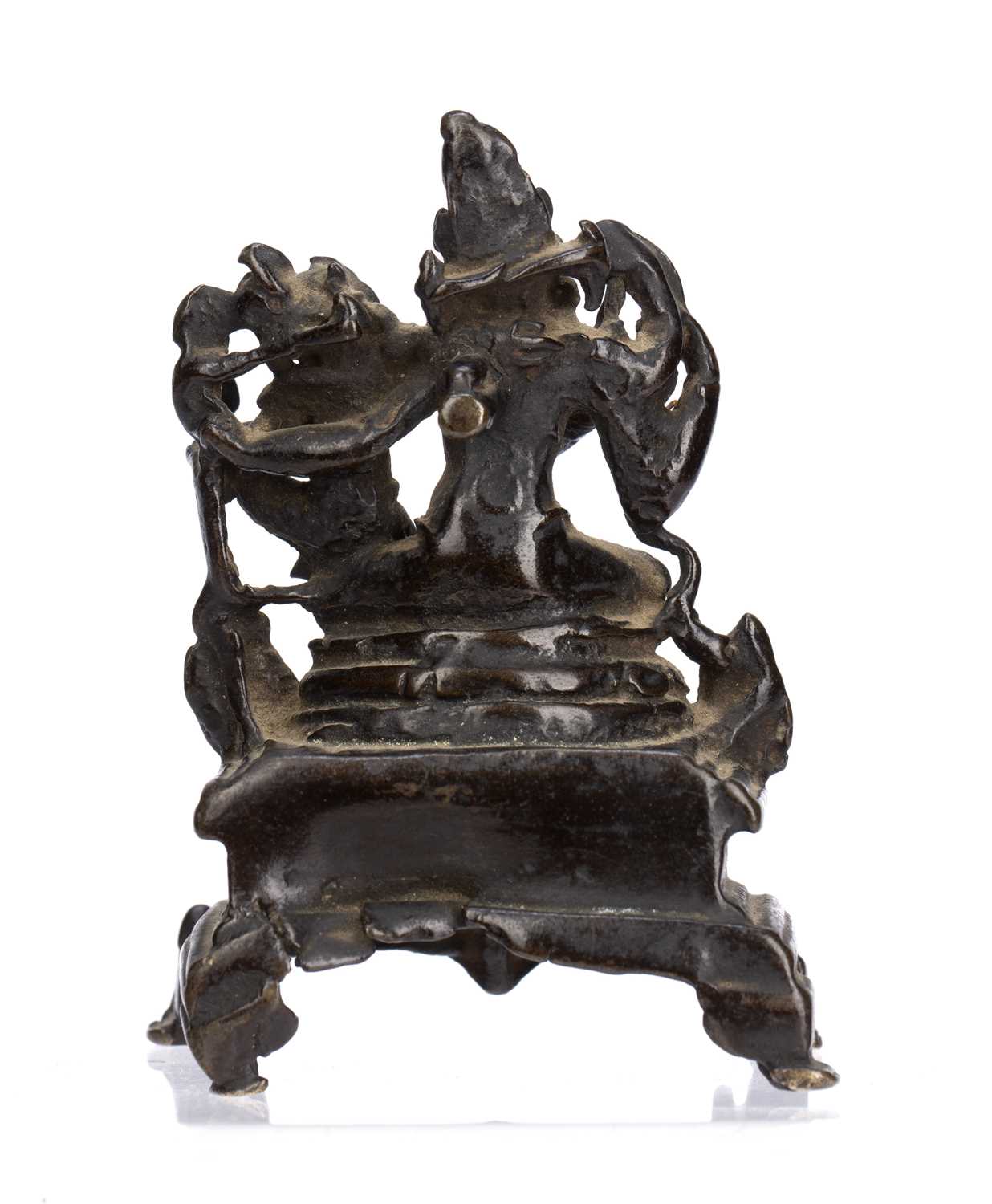 Bronze figure of Buddha with attendant Indian, Bihar district, probably Pala period, circa 10th - Image 2 of 6