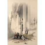 After David Roberts (1796-1864) 'Temple called El Khasne, Petra' lithograph, unsigned, 48cm x 32cm