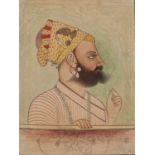 Kishangarh School Indian painting depicting Maharjha of Udaipur, 30.5cm x 25.5cmCondition report: At