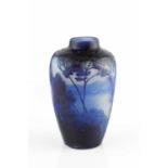 Émile Gallé (1846-1904) Rio De Janeiro vase double-overlay cameo glass, cased in blue and purple,