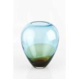 Antonio da Ros (b.1936) for Seguso Large sommerso vase, circa 1960 blue and amber coloured glass