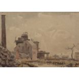 George Bissill (1896-1973) Gallows Inn Colliery signed (lower left) watercolour 18 x 26cm.