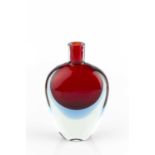 Flavio Poli (1900-1984) for Seguso Vetri D'Arte Murano bottle vase, circa 1960 sommerso glass in