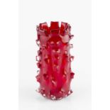 Ercole Barovier (1889-1974) for Ferro-Toso Barovier Vase, circa 1940 in ruby red glass 26cm high.
