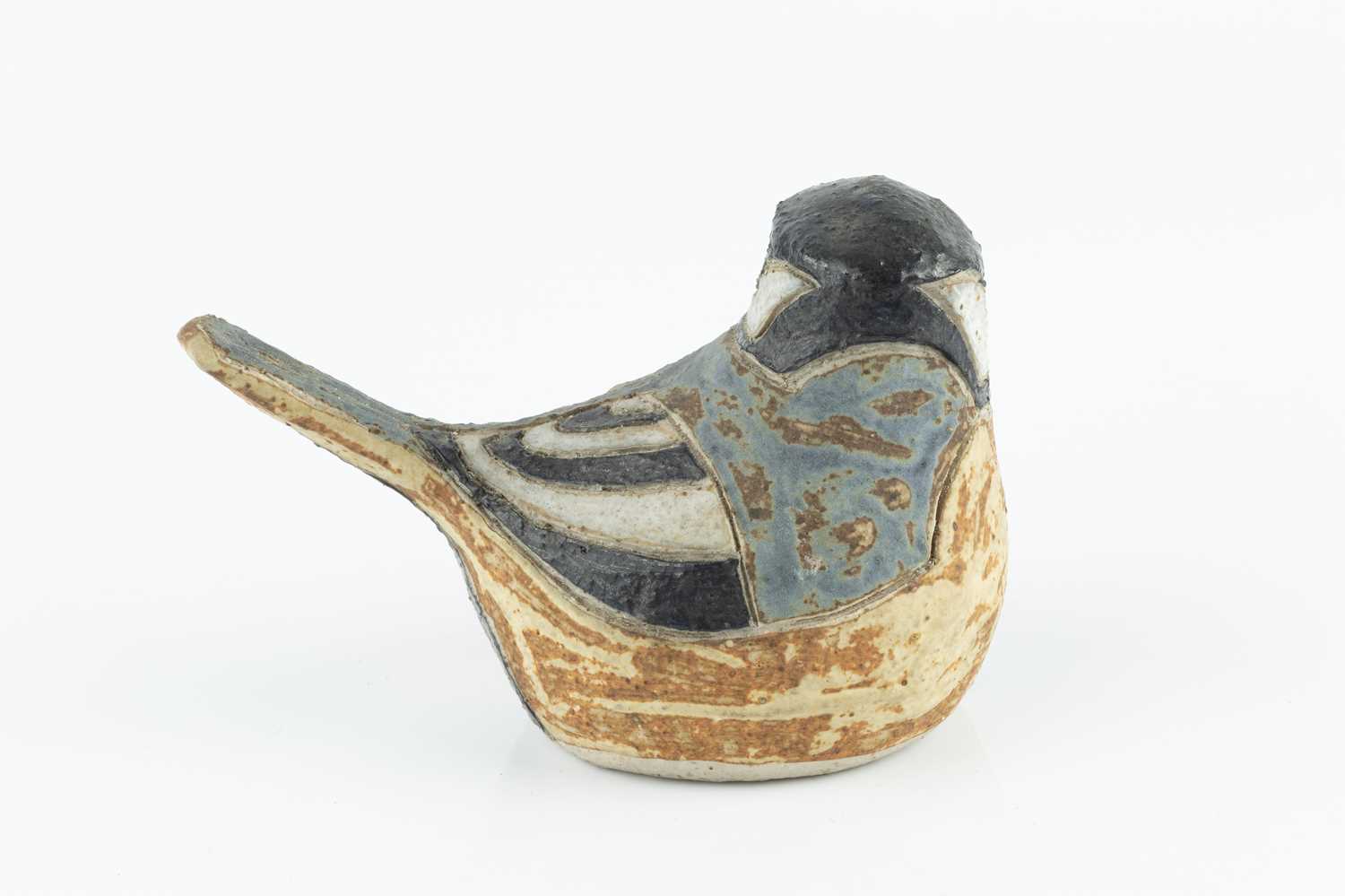 Rosemary Wren (1922-2013) at Oxshott Pottery Bluetit impressed potter's seal 10cm across. - Image 2 of 3