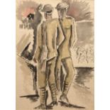 George Bissill (1896-1973) Two Soldiers signed (lower right) watercolour 38.5 x 28cm.