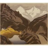 Ian Cheyne (1895-1955) Glen Shiel signed and titled in pencil (in the margin) woodcut 25.5 x 29cm.