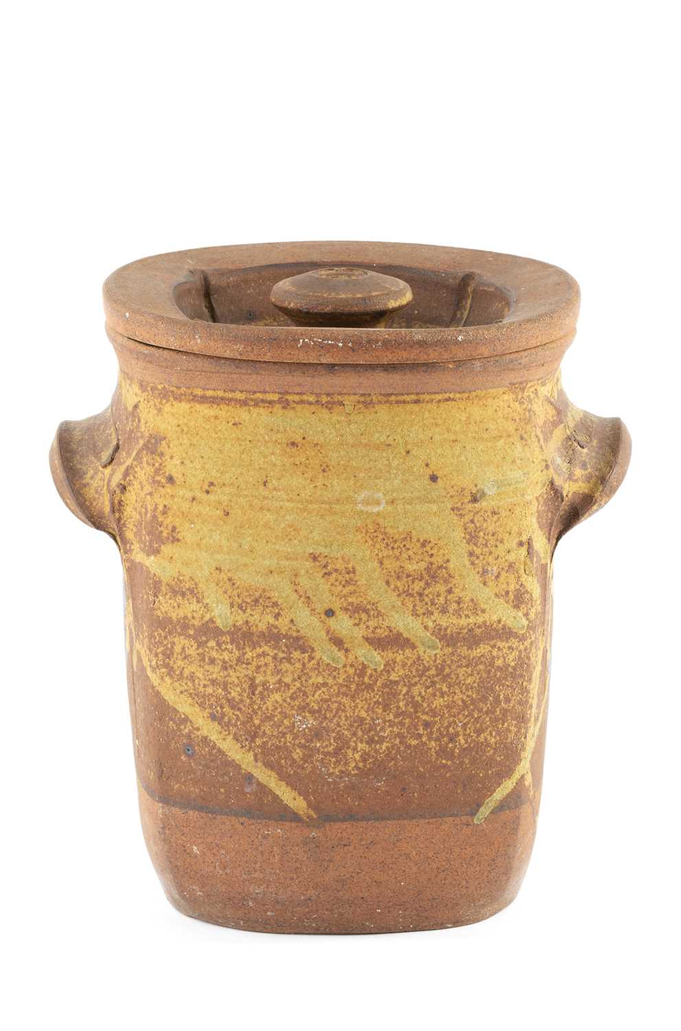 Michael Casson (1925-2003) Storage jar oatmeal glaze impressed potter's seal 24.5cm high.