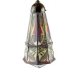 Henk Herens for de Nieuwe Honsel, Amsterdam Dutch hanging lamp, circa 1920 with coloured glass