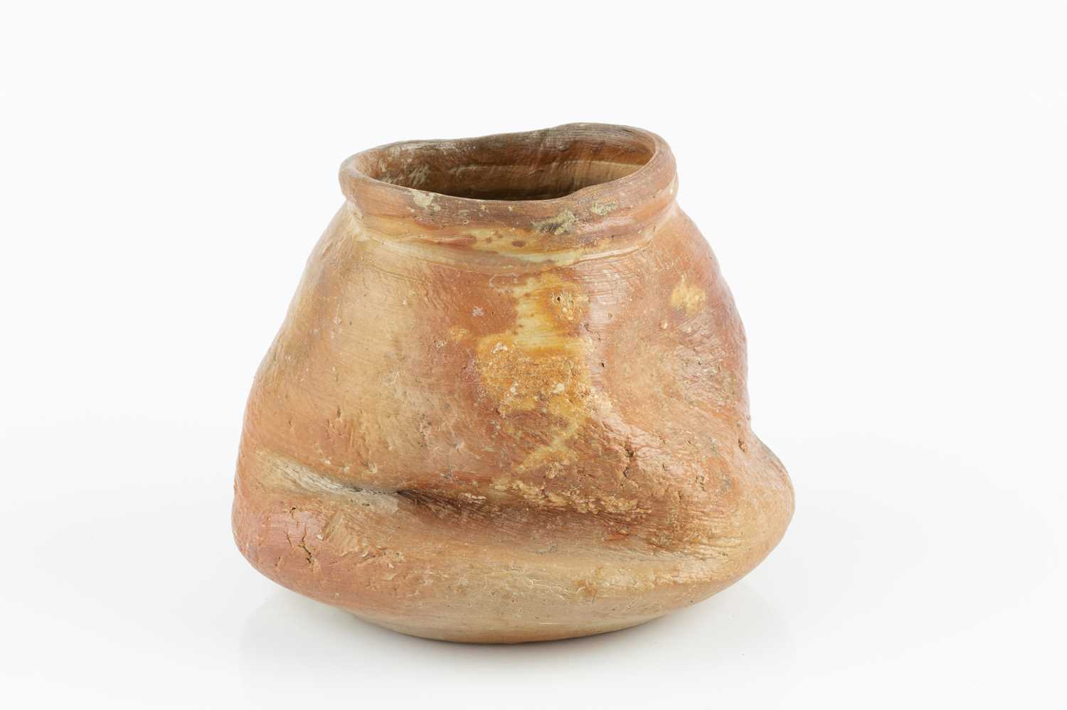 Janet Leach (1918-1997) at Leach Pottery Vessel raku, twisted form impressed potter's and pottery - Image 4 of 4