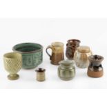 A group of studio ceramics To include bowl and vase by Colin Kellam; A Jane Hamlyn tankard; an