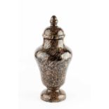 Vincenzo Nason & C., Murano Avventurina lidded jar black glass wit bronze stripes labelled to lid