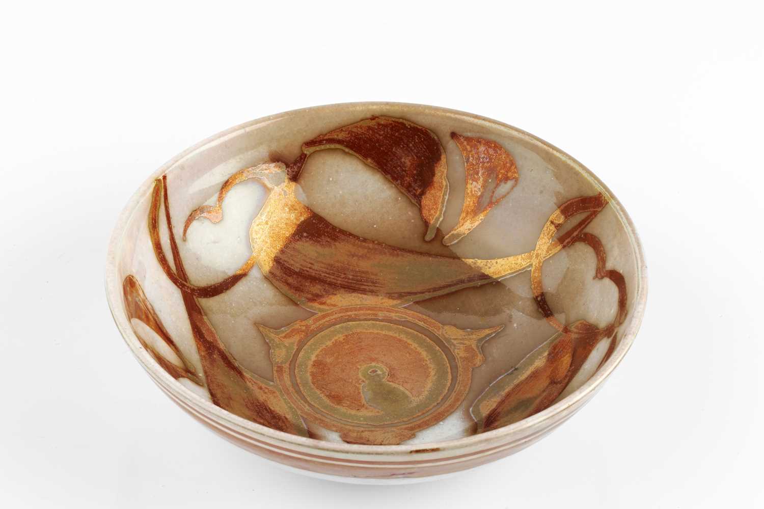 Alan Caiger-Smith (1930-2020) Bowl red and gold lustre signed 17cm diameter. Provenance: The - Image 2 of 3