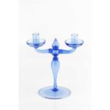 Vittorio Zecchin (1878-1947) Glass candlestick, circa 1920 in blue 24cm high.
