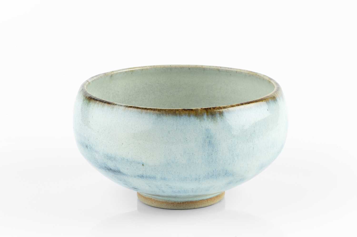 David Leach (1911-2005) Bowl light blue glaze impressed potter's seal 10cm high, 17.5cm diameter.