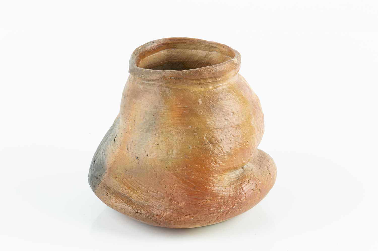 Janet Leach (1918-1997) at Leach Pottery Vessel raku, twisted form impressed potter's and pottery - Image 2 of 4