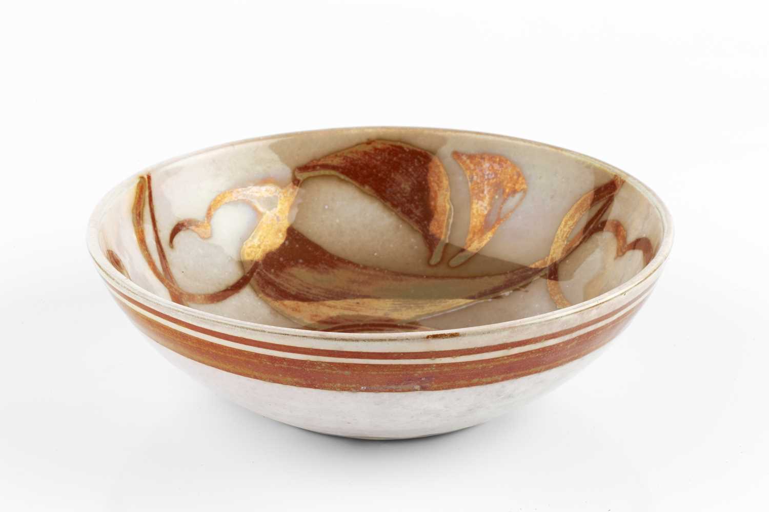 Alan Caiger-Smith (1930-2020) Bowl red and gold lustre signed 17cm diameter. Provenance: The