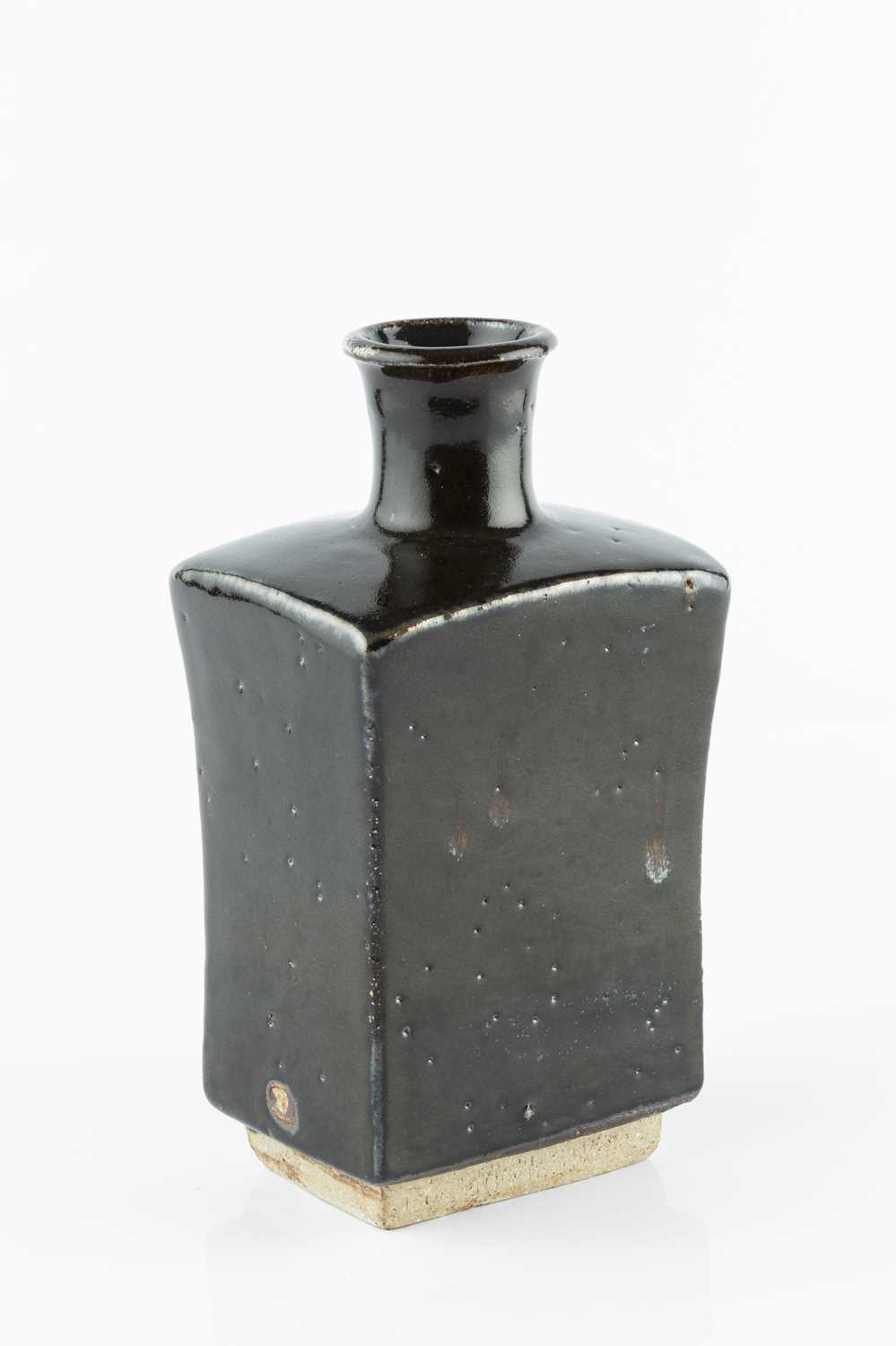 William Marshall (1923-2007) Bottle vase tenmoku two impressed potter's seals 21.5cm high.