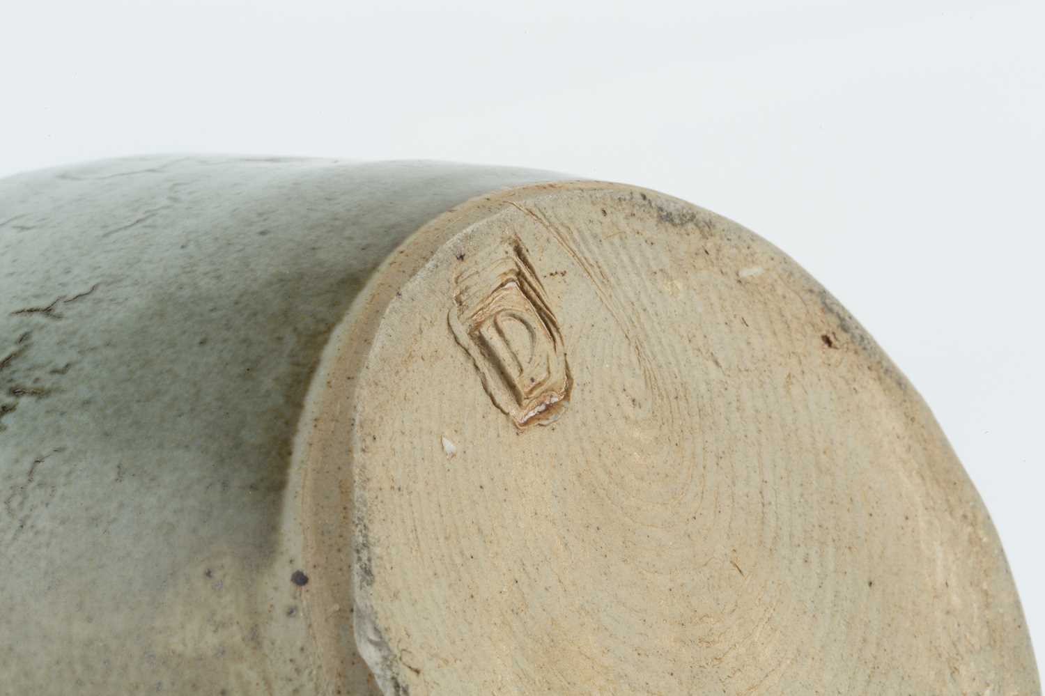 David Leach (1911-2005) Vase squeezed form, with a dolomite glaze and a wax-resist tree impressed - Image 3 of 3