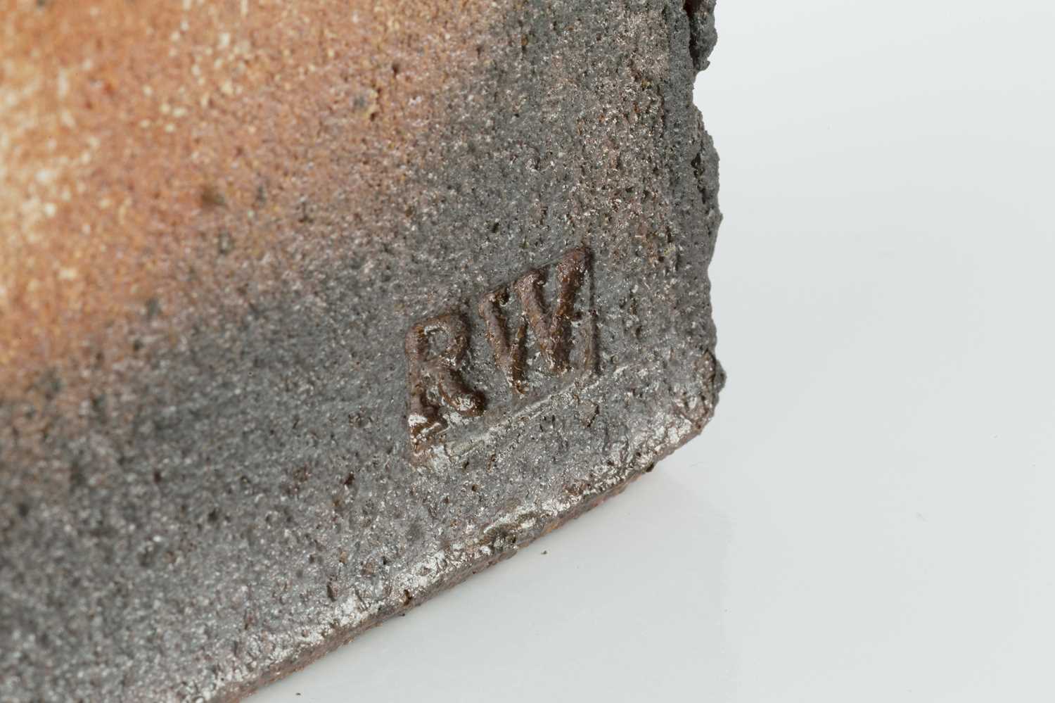 Robin Welch (1936-2019) Slab vessel stoneware, textured glaze with blocks of white slip to the - Image 2 of 3