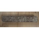 An Oxford City vintage metal street sign, 'High Street, Bullingdon Road', with two brackets on the