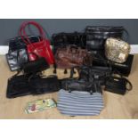 A collection of handbags to include a brown leather Mulberry handbag with original registration tag,