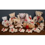 A collection of seventeen various teddy bears and soft toys, to include a Classic Pooh Bear by Gund,