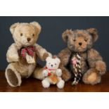A group of three Hermann bears, two Limited Edition growler bears, 16/1000 and 344/3000, 42cm high